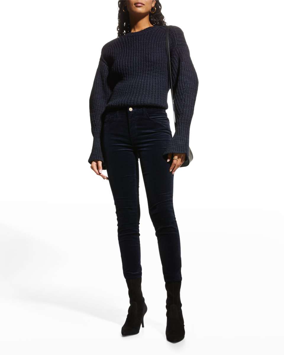 Margot Velvet High-Rise Skinny Ankle Jeans